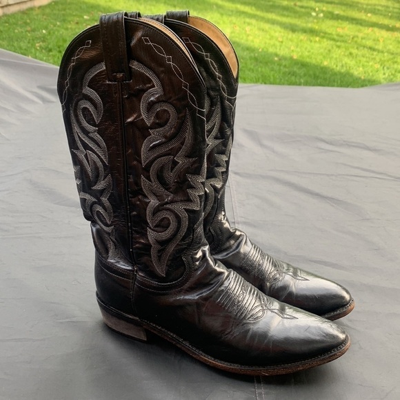 DAN POST Men’s Western Cowboy  Black Leather Boots size 10.5 - Picture 3 of 15